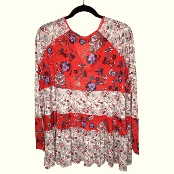 Free People Boho Long Sleeve Floral Blouse - Picture 8 of 10